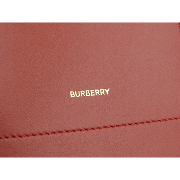 $530 BURBERRY ROWE RED LEATHER LOGO FOLDING BILL SNAP CLUTCH CONTINENTAL WALLET - Picture 7 of 14
